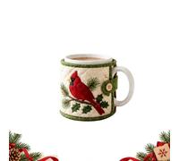 DIY Quilted Mug Cozy Sewing Kit, Christmas Cup Cosy Craft Set, Red Bird | Tea Cozy Handmade Tableware Coffee, Handmade Tableware Tea Mug Warmer, Fabric, Pattern, for Women Men