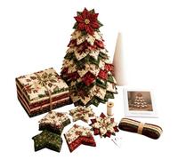 DIY Quilted Santa Christmas Tree Kit,Handmade Fabric Patchwork Kits,3D Sewing Craft Set for Adults,Holiday Tabletop Decor, Layered Ornament,Snowman Tree,Charming Quilting Gift，C