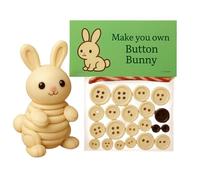 DIY Rabbit Button Ornament Kit, Make Your Own Button Rabbit Animal Craft Buttons Kit Gift Pendant Xmas Tree Hanging Decorations