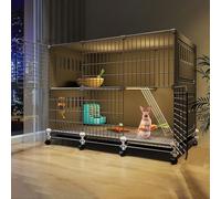 DIY Rabbit Cage with Wheels, Indoor Bunny Hutch, PP Resin Pet House with Tray and Foot Pad, Ventilation Design for Kittens and Rabbits, Easy to Move and Clean, Spacious, Durable.