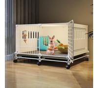 DIY Rabbit Cage with Wheels, Indoor Bunny Hutch, PP Resin Pet House with Tray and Foot Pad, Ventilation Design for Kittens and Rabbits, Easy to Move and Clean, Spacious, Durable.