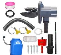 DIY rain barrel diverter and accessory set, hose for roof downpipe for water drainage, complete sets for diverting rainwater, for 70-110 mm outdoors, home, garden, lawn and patio