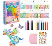 DIY Rainbow Paint Art Kit - Scratch Art Crafts Set, Scratch & Color Dot Set for Boys and Girls,Rainbow Scratch Art Bookmarks & Bookmark Making Kit for Party Bag Fillers, Arts and Crafts Project