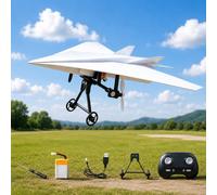 DIY RC Paper Airplane Kit with Gyro Stabilizer,DIY Electric Remote Control Plane with Dual Propellers & Remote Control,Lightweight Foldable Flying Stem Toy Micro Fixed Wing Drone for Hobbyists(B)