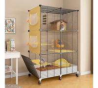 DIY Removable Small Animal Cage, Multi-layer Platform, Encrypted Iron Net, for Small Pets Such As Squirrels, Sugar Gliders, Ferrets, Hedgehogs(75x37x115cm)