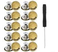 DIY Replacement Metal Jeans Buttons 10 Pack of 17mm NoSew Screw Fasteners for Various Fabrics (G)
