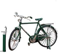 DIY Retro Bicycle Model Ornament for Kids, DIY Bicycle Model Scale, 1:10 Simulation Mini Bicycle Model Scale DIY Assembled Bicycle Model, Finger Bike Models Miniature Bicycle Toys (Finished_Green)