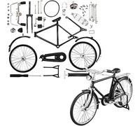 DIY Retro Bicycle Model Ornament for Kids, DIY Bicycle Model Scale, 1:10 Simulation Mini Bicycle Model Scale DIY Assembled Bicycle Model, Finger Bike Models Miniature Bicycle Toys (Diy_Black)