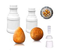 DIY Rice Ball Mold, Arancini Maker 2 Pieces, Homemade Stuffed Meatball Maker, Handmade Lunch Bento Mould, Multi-purpose (Tip + Round)