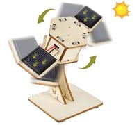 DIY Rotating Solar Satellite - 3D Wooden Puzzle Building Toy.Creative Artificial Satellite Space Model.STEM Educational Science Craft Model Kit for Kids.Clear English Instruction.