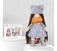 DIY Russian Doll Sewing Kit for Adults and Kids - 30cm Handmade Interior Doll Sophia - Complete Textile Craft Kit with Pattern, Hair, Decor, Instructions