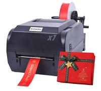 DIY Satin Ribbon Printing Machine,Digital Ribbon Printer with Holder for Foil Stamping,200 DPI & 150mm/s High-Speed Performance,Multi-Language Text/Pattern Printing, for Gift Wrapping Doublerow