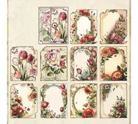 DIY Scrapbook Paper 30pcs 6 Styles Vintage Design(2 Red Ocean)