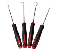 DIY Screwdriver Kit, 4pcs Car Pick Hook Set O Ring Oil Seal Screwdrivers Puller Remover O-Ring Gasket Auto Repair Tools(Red)