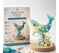 DIY Sea Glass Christmas Tree Art Kit with LED Lights 3D Handmade Set，B | Sea Glass Tree Art Kit, 3D Light-Up Coastal Ocean Inspired Craft Decor, Shells & Pearl Accents for Living Room, Mantelpiece