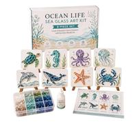 DIY Sea Glass Mosaic Art Kit - Coastal Craft Set | Handmade Glass Dec
