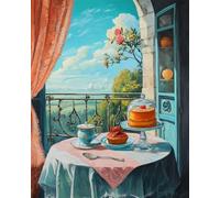 Diy Seed Bead Embroidery Kits Afternoon Tea Time On The Balcony 40x50cm