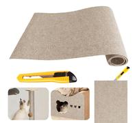 DIY Self-Adhesive Cat Scratcher Mat Climbing Scratcher - Anti Scratch Furniture Protector for Couch & Bed, 12x39" (Khaki)