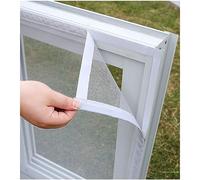 DIY Self-Adhesive Window Net, No-Drill Fly Screens for Windows, Window Fly Screen Keep the Air Circulating, Window Mesh for Cats, Easy to Install ( Color : White mesh White Frame , Size : 150x200cm )