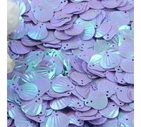 DIY Sequins 13.0mm Big Shell Double Hole Loose Sequins for Wedding Clothing Scrapbooking Accessories/Crafts Sequin-Light purple-13.0mm 50g