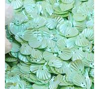 DIY Sequins 13.0mm Big Shell Double Hole Loose Sequins for Wedding Clothing Scrapbooking Accessories/Crafts Sequin-green-13.0mm 50g