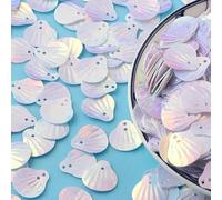 DIY Sequins 13.0mm Sequins Big Shell Double Hole Loose for Wedding Clothing Scrapbooking Accessories/Crafts Sequin-JG White-13.0mm 10g