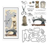 DIY Sewing Machine and Accessories Dies and Stamp Sets for Card Making DIY Scrapbooking You're Sew Sweet,You make me Sew Happy Words Clear Silicone Seal Stamps Paper Crafts Metal Cutting Dies Die Cuts