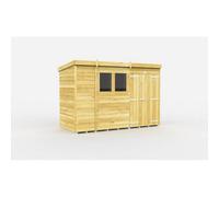 Diy Sheds 11X4 Pent Shed - Double Door With Windows
