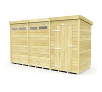 Diy Sheds 12X4 Pent Security Shed - Single Door