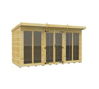 Diy Sheds 12X5 Pent Summer House Loglap (Full Height Window)