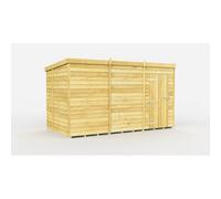 Diy Sheds 12X7 Pent Shed - Single Door Without Windows