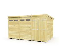 Diy Sheds 12X8 Pent Security Shed - Double Door