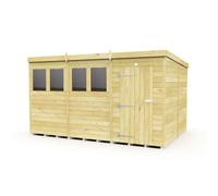 Diy Sheds 12X8 Pent Shed - Single Door With Windows