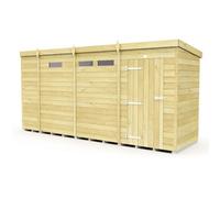 Diy Sheds 13X4 Pent Security Shed - Single Door