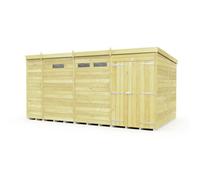 Diy Sheds 13X8 Pent Security Shed - Double Door