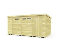 Diy Sheds 13X8 Pent Security Shed - Single Door