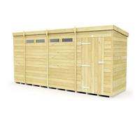 Diy Sheds 14X5 Pent Security Shed - Single Door