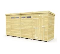 Diy Sheds 15X4 Pent Security Shed - Single Door