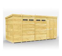 Diy Sheds 15X6 Pent Security Shed - Double Door