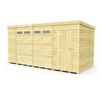 Diy Sheds 15X7 Pent Security Shed - Single Door