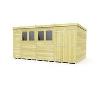 Diy Sheds 15X8 Pent Shed - Double Door With Windows