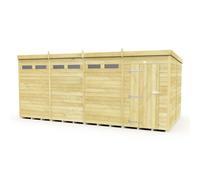Diy Sheds 16X8 Pent Security Shed - Single Door