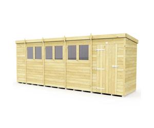 Diy Sheds 18X4 Pent Shed - Single Door With Windows