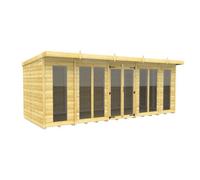 Diy Sheds 18X7 Pent Summer House Loglap (Full Height Window)