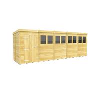 Diy Sheds 20X5 Pent Shed - Single Door With Windows