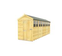 Diy Sheds 5X20 Apex Shed - Single Door With Windows