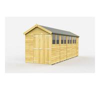 Diy Sheds 7X18 Apex Shed - Double Door With Windows