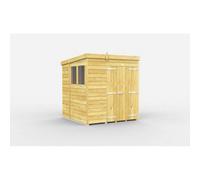 Diy Sheds 7X6 Pent Shed - Double Door With Windows