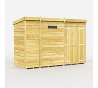 Diy Sheds 9X4 Pent Security Shed - Double Door