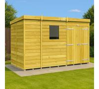 Diy Sheds 9X4 Pent Shed - Double Door With Windows